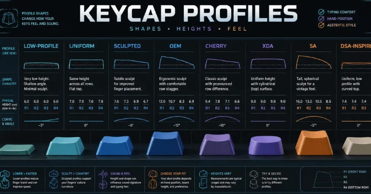 Popular Keycap Profiles Compared